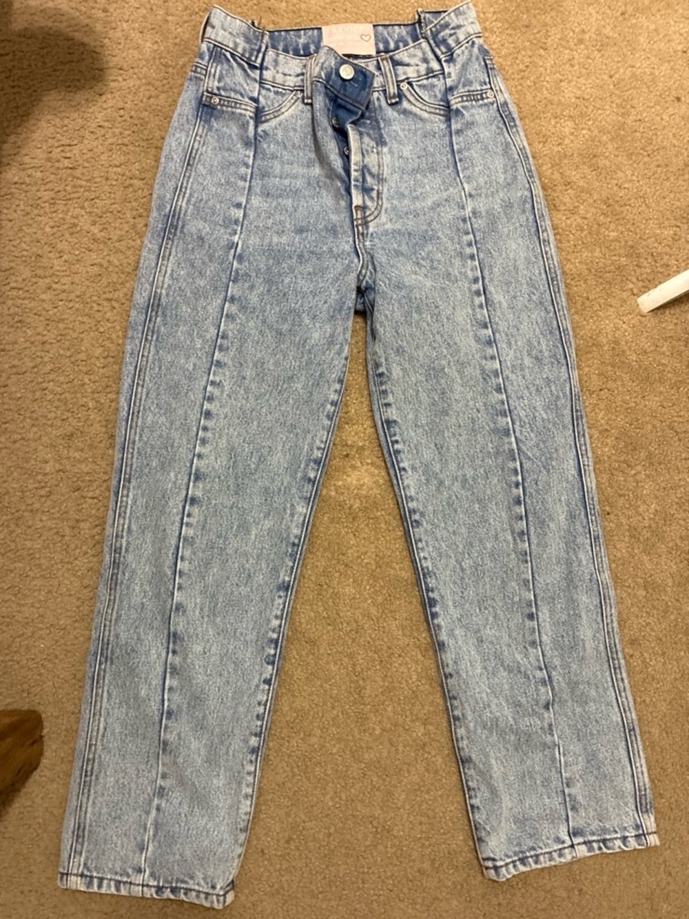 REVICE Light Blue High-Rise Straight Jeans